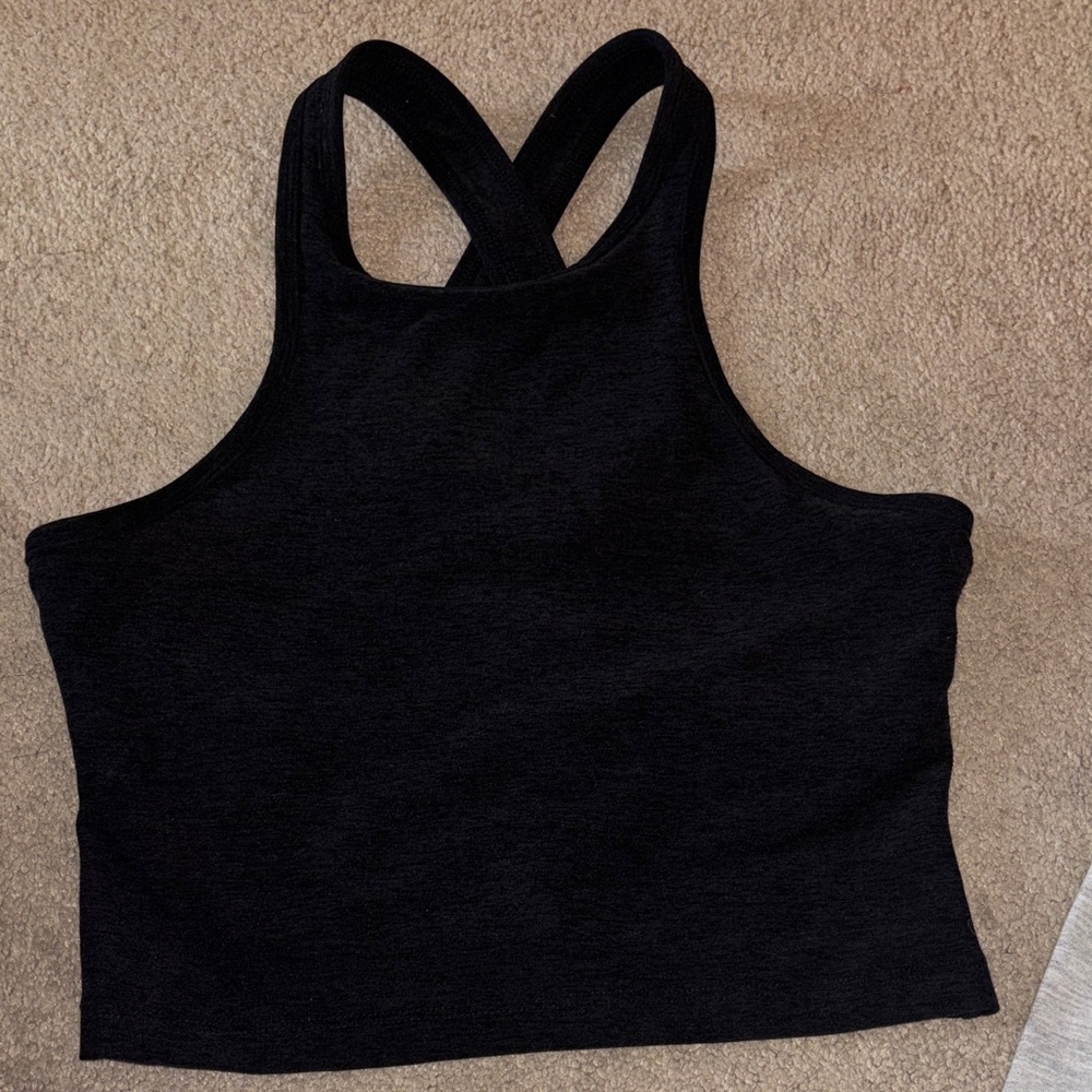 Beyond Yoga Charcoal Black Racerback Bra Top S